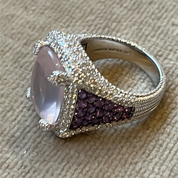 Judith Ripka - Amethyst Pink Quartz Sterling Silver Ring Size 6.75 - Picture 4 of 16